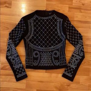 Black Long Sleeve Sequin Top